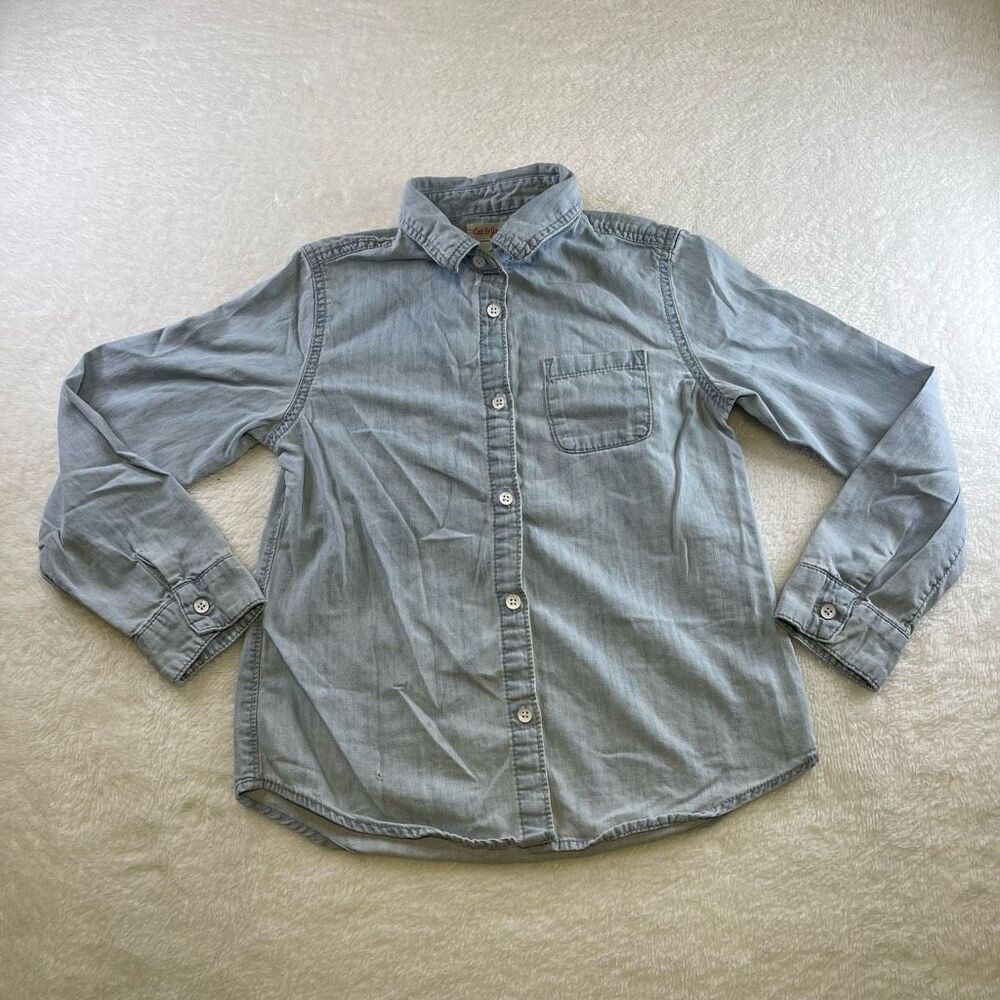 Cat & Jack Large Denim Collared Button Down shirt 10 / 12